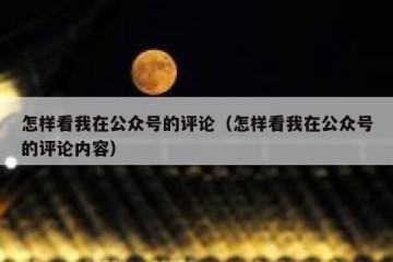 怎样看我在公众号的评论（怎样看我在公众号的评论内容）