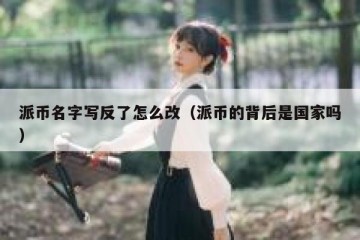 派币名字写反了怎么改（派币的背后是国家吗）