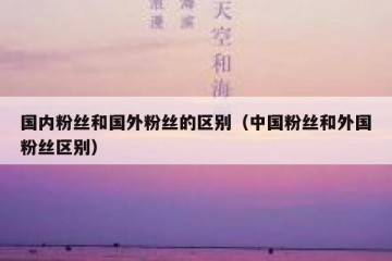 国内粉丝和国外粉丝的区别（中国粉丝和外国粉丝区别）