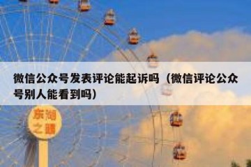 微信公众号发表评论能起诉吗（微信评论公众号别人能看到吗）