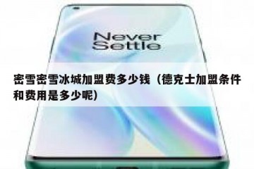 密雪密雪冰城加盟费多少钱（德克士加盟条件和费用是多少呢）