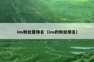 ins粉丝量排名（ins的粉丝排名）
