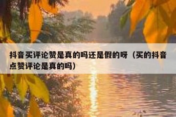 抖音买评论赞是真的吗还是假的呀（买的抖音点赞评论是真的吗）