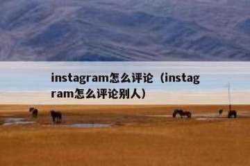 instagram怎么评论（instagram怎么评论别人）