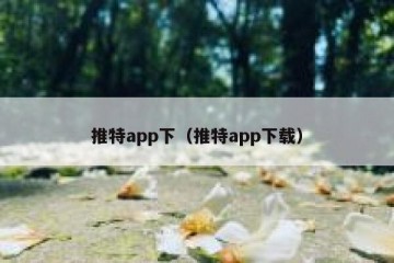 推特app下（推特app下载）