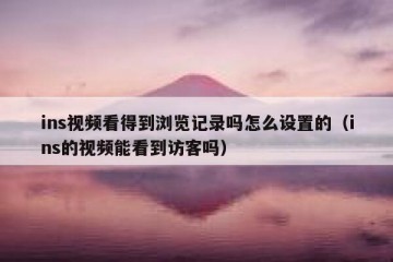 ins视频看得到浏览记录吗怎么设置的（ins的视频能看到访客吗）