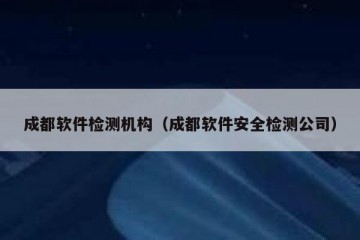 成都软件检测机构（成都软件安全检测公司）