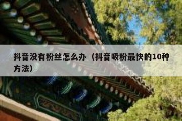 抖音没有粉丝怎么办（抖音吸粉最快的10种方法）
