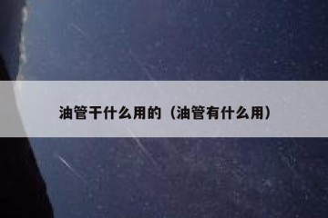 油管干什么用的（油管有什么用）
