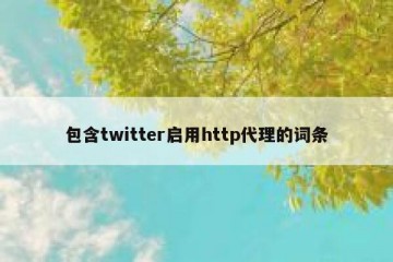 包含twitter启用http代理的词条