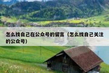 怎么找自己在公众号的留言（怎么找自己关注的公众号）
