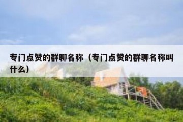 专门点赞的群聊名称（专门点赞的群聊名称叫什么）