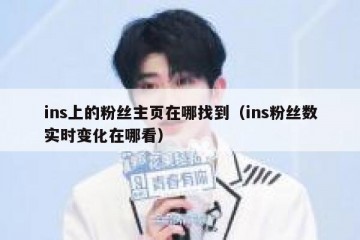 ins上的粉丝主页在哪找到（ins粉丝数实时变化在哪看）