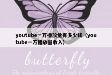 youtube一万播放量有多少钱（youtube一万播放量收入）
