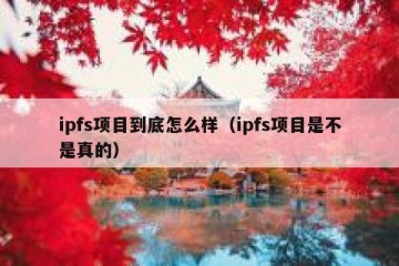 ipfs项目到底怎么样（ipfs项目是不是真的）