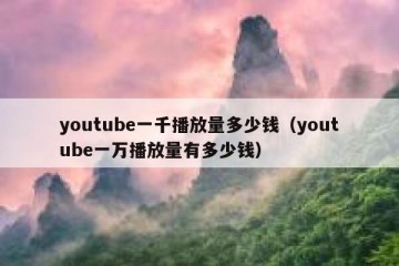 youtube一千播放量多少钱（youtube一万播放量有多少钱）