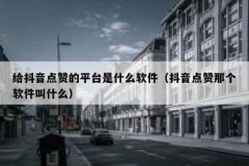 给抖音点赞的平台是什么软件（抖音点赞那个软件叫什么）