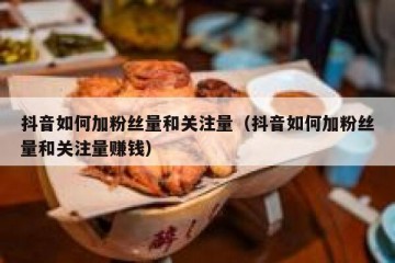 抖音如何加粉丝量和关注量（抖音如何加粉丝量和关注量赚钱）