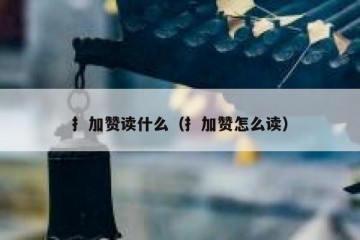 扌加赞读什么（扌加赞怎么读）