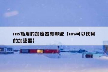 ins能用的加速器有哪些（ins可以使用的加速器）