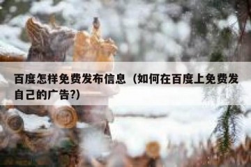 百度怎样免费发布信息（如何在百度上免费发自己的广告?）