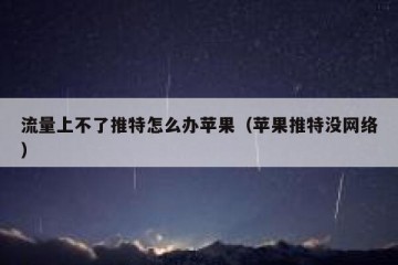 流量上不了推特怎么办苹果（苹果推特没网络）