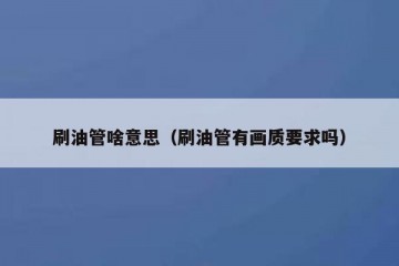 刷油管啥意思（刷油管有画质要求吗）
