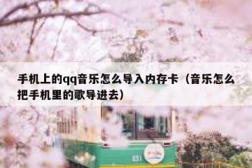 手机上的qq音乐怎么导入内存卡（音乐怎么把手机里的歌导进去）