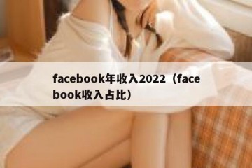 facebook年收入2022（facebook收入占比）
