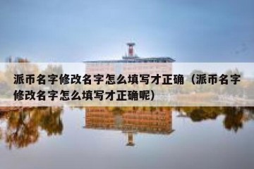 派币名字修改名字怎么填写才正确（派币名字修改名字怎么填写才正确呢）