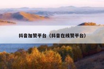 抖音加赞平台（抖音在线赞平台）