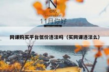 网课购买平台低价违法吗（买网课违法么）