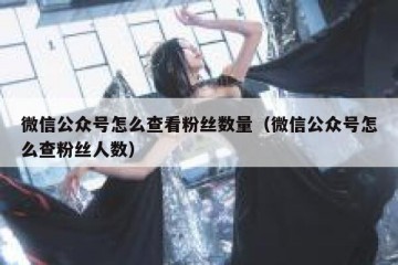 微信公众号怎么查看粉丝数量（微信公众号怎么查粉丝人数）