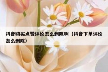 抖音购买点赞评论怎么删除啊（抖音下单评论怎么删除）