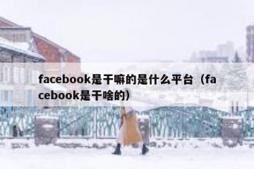 facebook是干嘛的是什么平台（facebook是干啥的）