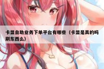 卡盟自助业务下单平台有哪些（卡盟是真的吗刷东西么）