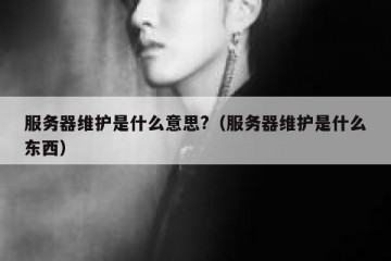 服务器维护是什么意思?（服务器维护是什么东西）
