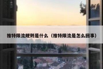 推特限流规则是什么（推特限流是怎么回事）