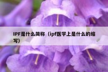 IPF是什么简称（ipf医学上是什么的缩写）