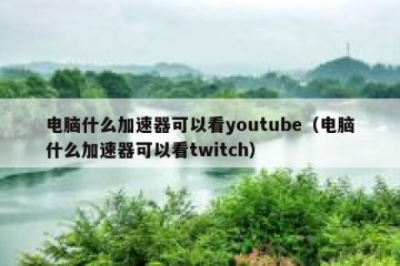 电脑什么加速器可以看youtube（电脑什么加速器可以看twitch）