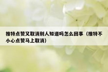 推特点赞又取消别人知道吗怎么回事（推特不小心点赞马上取消）