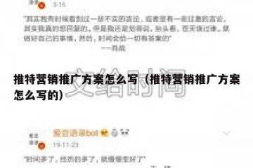 推特营销推广方案怎么写（推特营销推广方案怎么写的）