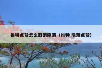 推特点赞怎么取消隐藏（推特 隐藏点赞）