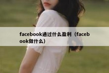 facebook通过什么盈利（facebook做什么）