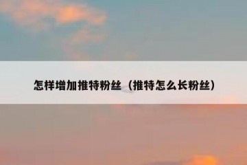 怎样增加推特粉丝（推特怎么长粉丝）