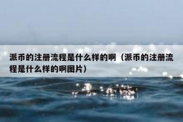 派币的注册流程是什么样的啊（派币的注册流程是什么样的啊图片）