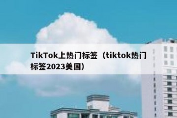 TikTok上热门标签（tiktok热门标签2023美国）