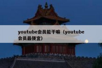 youtube会员能干嘛（youtube会员最便宜）