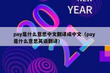 pay是什么意思中文翻译成中文（pay 是什么意思英语翻译）