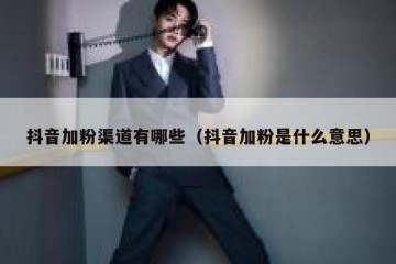 抖音加粉渠道有哪些（抖音加粉是什么意思）